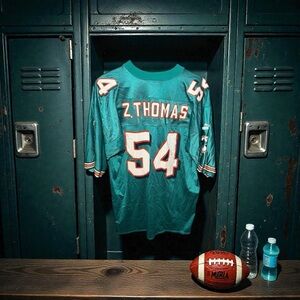 Vintage Puma Miami Dolphins Zack Thomas Y2K Jersey #54 Large